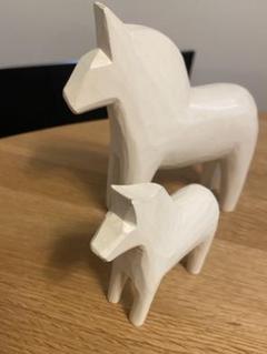 Grannas (グラナス)Dala horseホワイト15cmと10cmセット