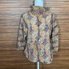 Tシャツ ハイネック 茶色 ブラウン 派手 柄 長袖 大きい ビッグサイズ
