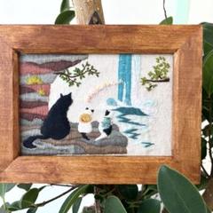 中国　猫　子猫　刺繍絵画　刺繍絵　刺繍画　掛け額　額入り　額縁 2025年最新】猫刺繍フレームの人気アイテム - メルカリ