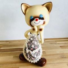 【靴ベラ立て】シャム猫　シューシャイン　陶器　置物　レトロ　ヴィンテージ