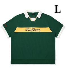 25年新作 マルボンゴルフ シャツ Malbon Golf メンズ半袖 緑色L