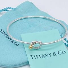 TIFFANY&COティファニー　ラブノット バングル　SV925　750YG★ TIFFANY&COティファニー ラブノット バングル SV925 750YG