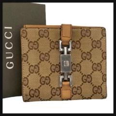 GUCCI グッチ 二つ折り財布 GG キャンバス レザー ジャッキー