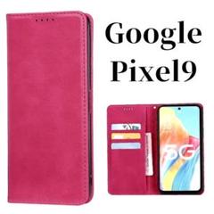 Google Pixel9 手帳型 スリム グーグル ケース ローズレッド