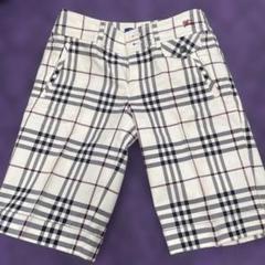 超美品本物バーバリーブルーレーベル上質ウールチェック柄ショートパンツ♫超オシャレ BURBERRY ブルーレーベル チェックショートパンツ 38 ホワイト