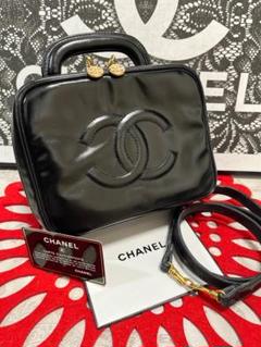 極上美品 シャネル CHANEL バニティ ショルダー バッグ ブラックのサムネイル
