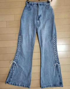 店舗限定 ナイスクラップ デニム サイドリボン編み上げ NICE CLAUP