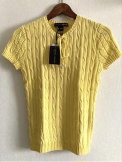 未使用タグ付 RALPH LAURENラルフローレン 半袖ケーブルニット M