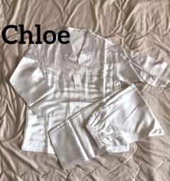 新品】Chloe クロエ シルク100% パジャマ 上下セット ロゴ入り