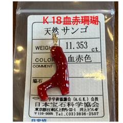 杉山敬一 ❣️k18 血赤珊瑚　ペントップ　ソーティング　珊瑚レッドコーラル