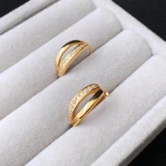 036Av【高品質✨】ピアス　フープ　二連風　小粒ダイヤ　大人かわいい　シルバー 036Au【高品質✨】2連風フープピアス シルバー 小粒ダイヤ 大人