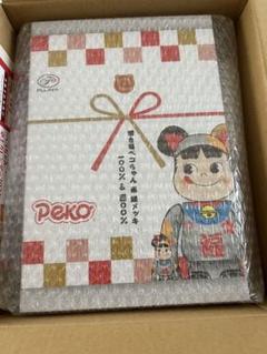 BE@RBRICK 招き猫 ペコちゃん 福 銀メッキ  100％ & 400％のサムネイル