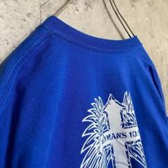 ギルダン 古着 アメリカ輸入 両面プリント Tシャツ 半袖 青色 XLサイズ