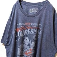 オールドネイビー スーパーマン デカロゴ Tシャツ グレー 灰色 XL 古着