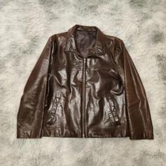 稀少 Vilanto ビンテージ ドル札 オールレザージャケット 2XL