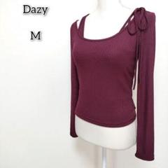 デイジー 【M】 トップス カットソー リブ フェイクレイヤード アシメ 長袖