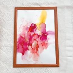《原画一点もの》心を灯す花束 - アルコールインクアート A4サイズ
