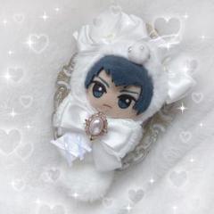 【ぬい服】ちびぐるみ 白ふわ×ホワイトねこ♡ （10cm〜12cm）