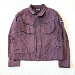 【M】寅壱♦︎ジャケット 長袖 ワークウェア 内ポケット 紫 綿混 843