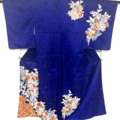 訪問着・付け下げ 青紫色 花柄 楽天市場】訪問着 セット 購入 ピンク紫ぼかし地吉祥花の丸 5点