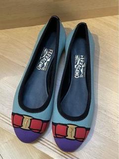 【ルブタン】コラージュプリント フラットシューズ22.5cm ルブタン】コラージュプリント フラットシューズ22.5cm