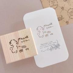 消しゴムはんこ　ゆるくまちゃんサンキューはんこのサムネイル