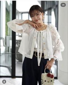 iDeaルーチェ　あさこリボン付き長袖ブラウス Fサイズ イデアルーチェ】 ASAKO ブラウス ホワイト 新品‼️ - メルカリ