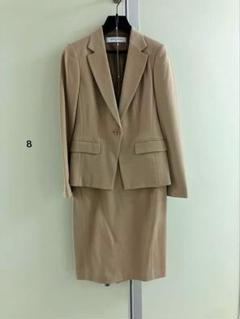 【UNITED ARROWS】BEIGE WOOL ジョーゼット スカートスーツ