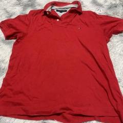 Tommy Hilfiger 赤　レッド　 半袖　ポロシャツ　ワンポイント