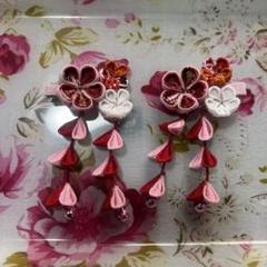 摘み細工 ちりめん髪飾り