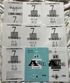 未使用　2021年度　育伸社　中1 7月学力テストセット
