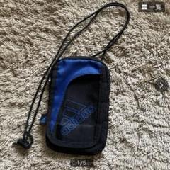 訳あり！adidas ショルダーバッグ ブラック×ブルー