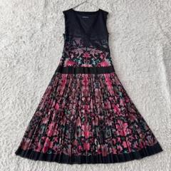 ヴィヴィアンタム　ノースリーブドレープワンピース　Ｖネック　花びら　シフォン　S ヴィヴィアンタム ノースリーブドレープワンピース Vネック