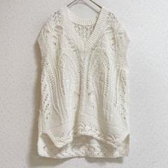 【クロネコ】マメクロゴウチニットベスト　21SSコットン和紙ノースリーブ白 m77163378333_1.jpg?1740837252