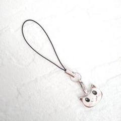 ハンドメイド】携帯ストラップ♪F21(ガラケー用猫のチャームキーホルダー飾り物)