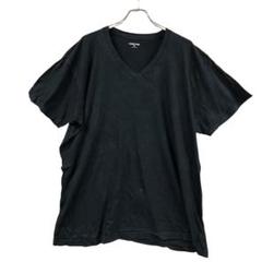 ランズエンド　メンズＴシャツ　黒色　XXLサイズ　Ｖネック　シンプル【4301】