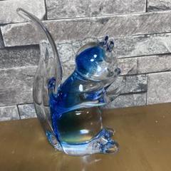 リンゴ 洋なし ベネチアングラス ムラーノ murano ガラス置物 硝子細工 青いリスのガラス置物 ベネチアングラス ムラーノmurano