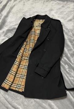 【美品】バーバリーロンドン　ショートコート　ノバチェック　ブラック　36 2025年最新】バーバリーレディースショートトレンチコートの人気