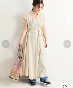 極美品 スローブイエナ 花柄ロングワンピース ウォッシャブル マルチ　ブラウン SLOBE IENA スローブイエナ スローブ イエナ ロング ワンピース