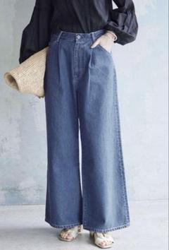 スローブイエナ LE DENIMワイドフレアタックファイブポケットパンツ 40 2025年最新】le denimワイドフレアタックファイブポケットパンツ