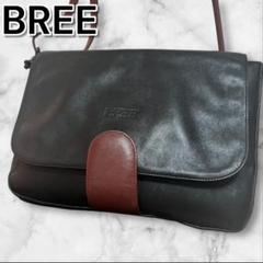 BREE ブリー 仔牛革 カーフスキン レザーショルダーバッグ 黒 メンズ