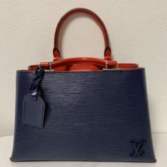 Louis Vuitton エピレザー ハンドバッグ ネイビーレッドヴィトン美品のサムネイル