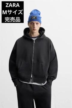 ★新品/ドイツ輸入品/ZARA/ウォッシュ加工ZIPフーディ/Mサイズ★ ☆ドイツ発*ZARA*新作*ウォッシュ加工ZIPスウェットフーディ/AG