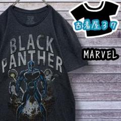 古着マーベルブラックパンサーデカロゴアメコミゆるだぼTシャツダークグレーXLのサムネイル