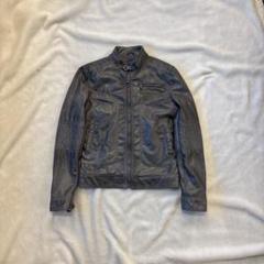 ZARA MAN ラムレザージャケット　ブルゾン　MA-1 ショート丈　短丈　L ZARA MAN ラムレザージャケット ブルゾン MA-1 ショート丈 短丈