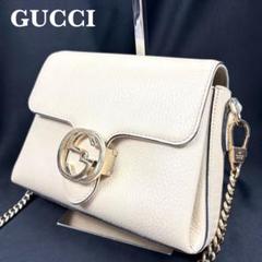 GUCCI グッチ チェーン ショルダーバッグ インターロッキングG 本革