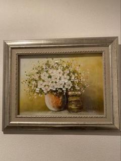 花のバスケット 油絵 約76cm x 46cm 花のバスケット 油絵 約76cm x 46cm
