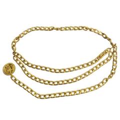 CHANEL/シャネル コインチャーム 二連 チェーン ベルト f_095 CHANEL/シャネル コインチャーム 二連 チェーン ベルト f_095