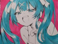 オリジナル イラスト アナログ 初音ミク