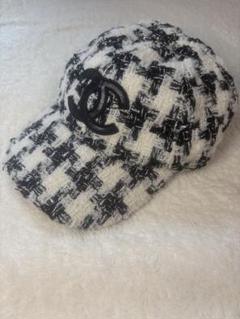 【本日特価】 即日発送♡CHANEL♡可愛いツイードチェック柄 ベースボール 帽子